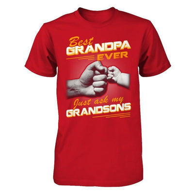 Best Grandpa Ever Just Ask My Grandsons-T-Shirt & Hoodie-Classic T-Shirt-Red
