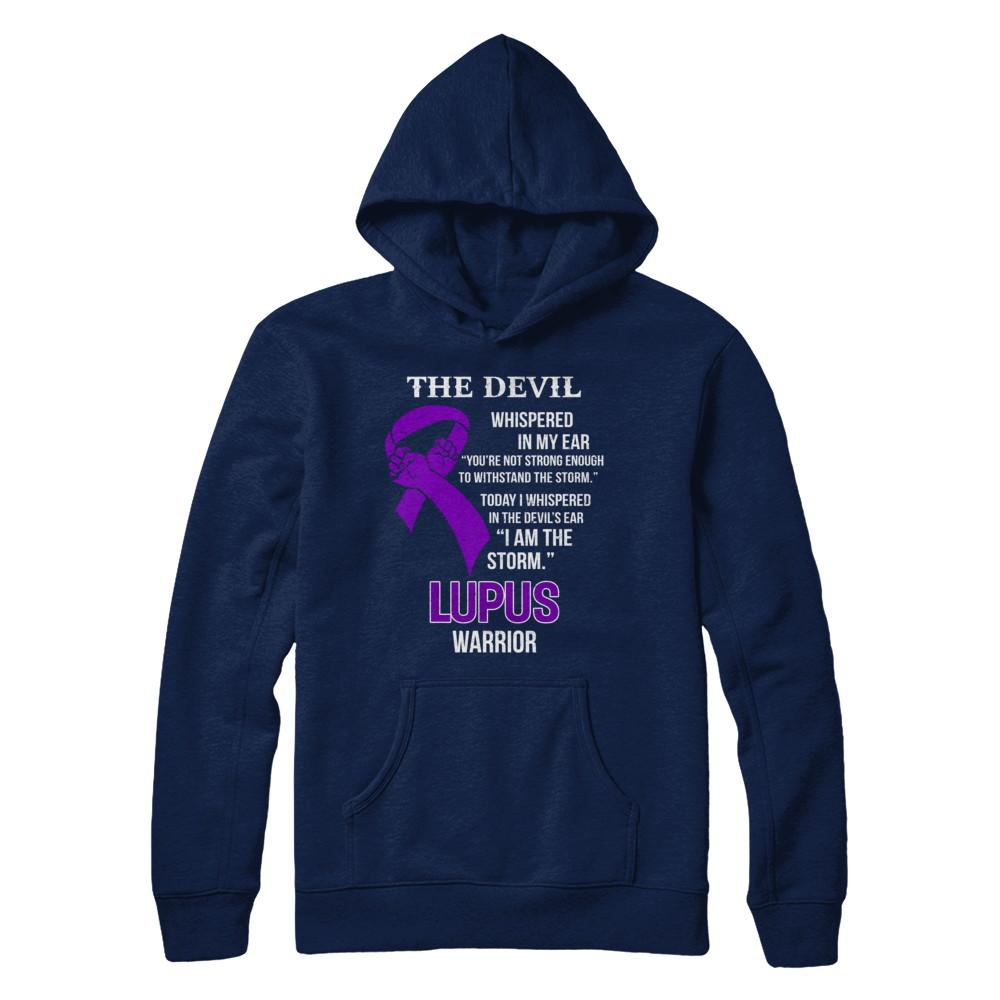 I Am The Storm Support Lupus Awareness Warrior Gift-T-Shirt & Hoodie-Pullover Hoodie-Navy