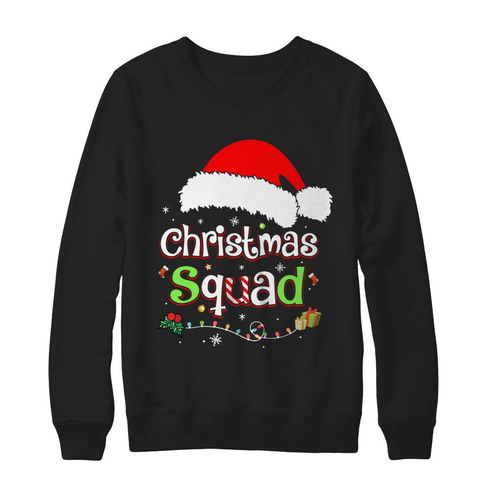Santa Family Matching Pajamas Christmas Squad-T-Shirt & Sweatshirt-Crewneck Sweatshirt-Black