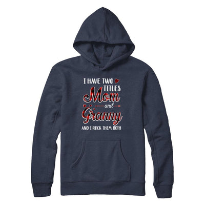 Red Plaid I Have Two Titles Mom And Granny-T-Shirt & Hoodie-Pullover Hoodie-Navy
