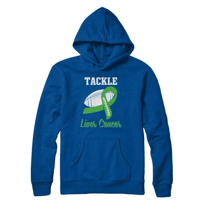 Football Survivor Tackle Green Liver Cancer Awareness-T-Shirt & Hoodie-Pullover Hoodie-Deep Royal
