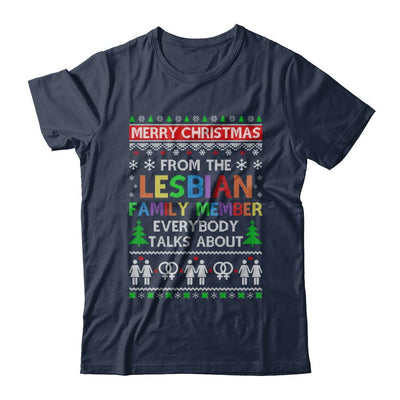 LGBT Merry Christmas From Lesbian Aunt Family Ugly Sweater-T-Shirt & Sweatshirt-Classic T-Shirt-Navy