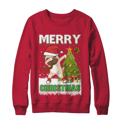 Cute Pug Claus Merry Christmas Ugly Sweater-T-Shirt & Sweatshirt-Crewneck Sweatshirt-Red