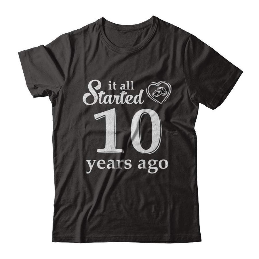 10Th Wedding Anniversary Married Couples 2011 Husband Wife-T-Shirt & Hoodie-Classic T-Shirt-Black