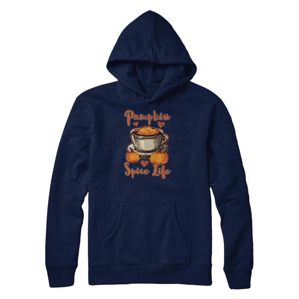 Pumpkin Spice Life Coffee Autumn Life Season-T-Shirt & Tank Top-Pullover Hoodie-Navy