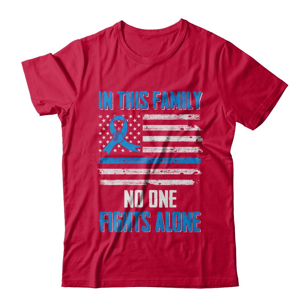 In This Family No One Fights Alone Prostate Cancer-T-Shirt & Hoodie-Classic T-Shirt-Red