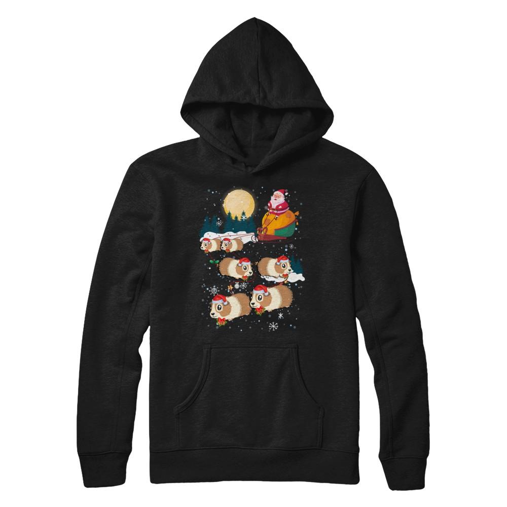 Funny Christmas Guinea Pig Reindeer Lover Santa Gift-T-Shirt & Sweatshirt-Pullover Hoodie-Black