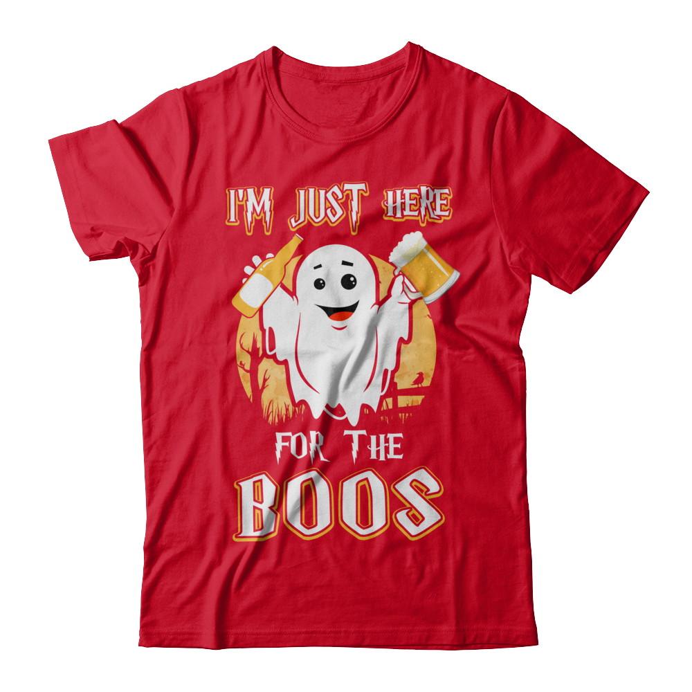 I'm Just Here For The Boos Halloween Beer-T-Shirt & Hoodie-Premium T-Shirt-Red