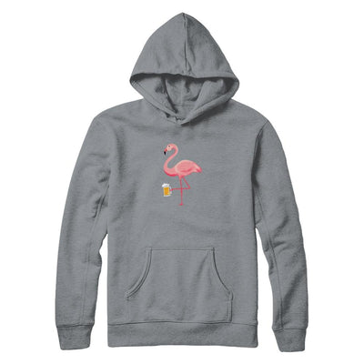 Beer Lover's Pink Flamingo Fun Party Beer-T-Shirt & Tank Top-Pullover Hoodie-Light Steel