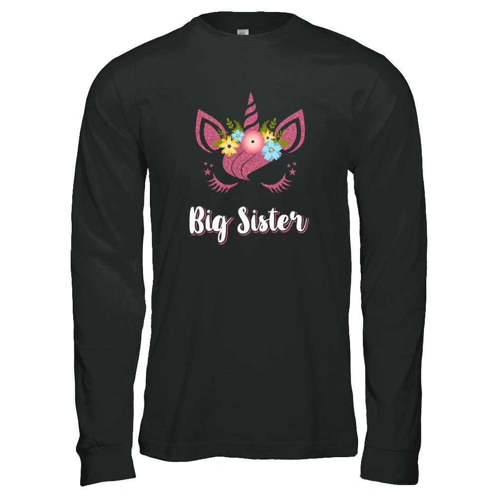 Unicorn Big Sister I'm Going To Be A Big Sister-T-Shirt & Tank Top-Long Sleeve T-Shirt-Black