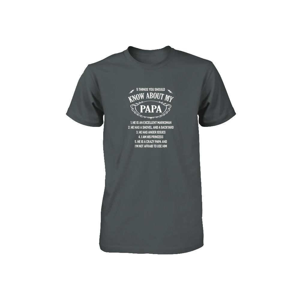 5 Things You Should Know About My Papa Youth-Youth Shirt-Toddler T-Shirt-Charcoal