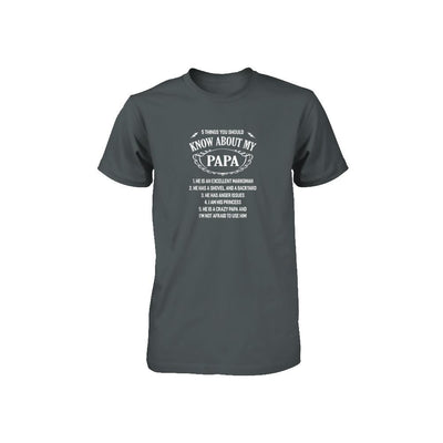 5 Things You Should Know About My Papa Youth-Youth Shirt-Toddler T-Shirt-Charcoal