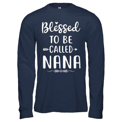 Funny Grandma Blessed To Be Called Nana-T-Shirt & Hoodie-Long Sleeve T-Shirt-Navy