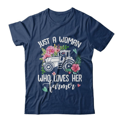 Just A Woman Who Loves Her Farmer-T-Shirt & Hoodie-Premium T-Shirt-Cool Blue
