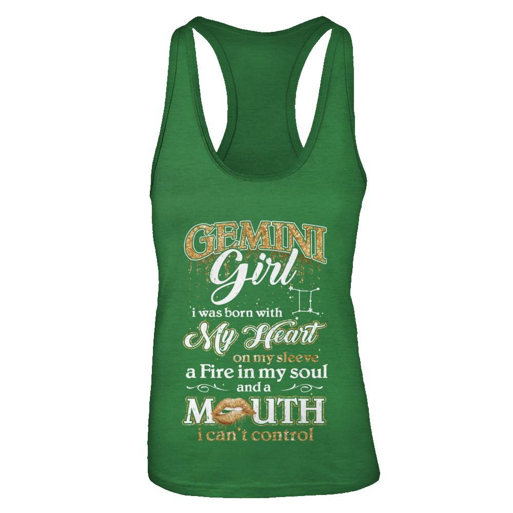 I'm A Gemini Girl Lipstick May June Funny Zodiac Birthday-T-Shirt & Tank Top-Women's Ideal Racerback Tank-Kelly Green