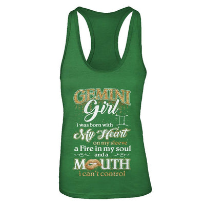 I'm A Gemini Girl Lipstick May June Funny Zodiac Birthday-T-Shirt & Tank Top-Women's Ideal Racerback Tank-Kelly Green