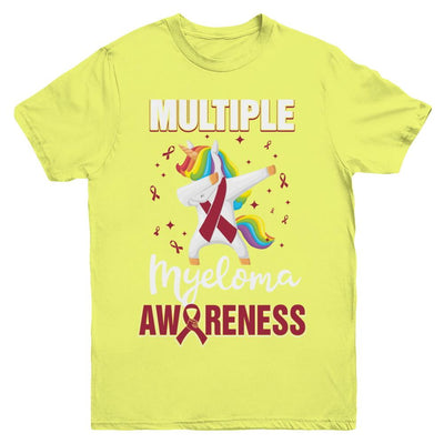 Inspirational Multiple Myeloma Awareness Unicorn Support Youth-Youth Shirt-Youth T-Shirt-Daisy