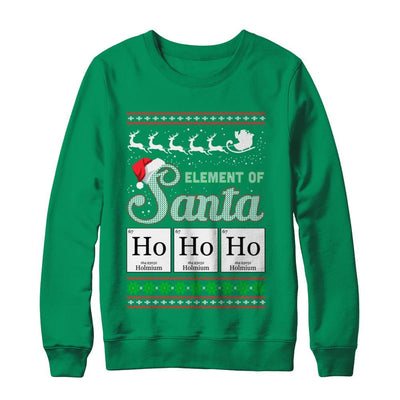 Hohoho Element Of Santa Chemistry Christmas-T-Shirt & Sweatshirt-Crewneck Sweatshirt-Irish Green