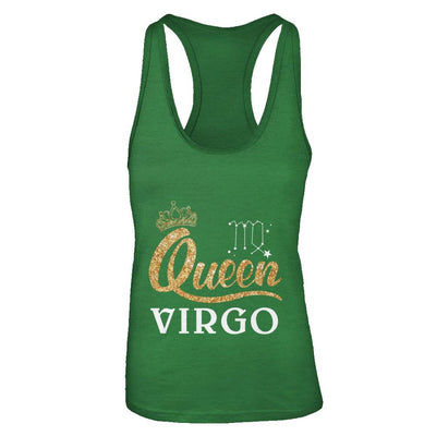 Queen Virgo Zodiac August September Birthday Gift-T-Shirt & Tank Top-Women's Ideal Racerback Tank-Kelly Green