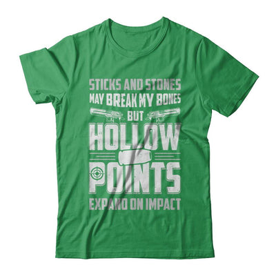 Gun Sticks And Stones Hollow Points-T-Shirt & Hoodie-Premium T-Shirt-Kelly Green