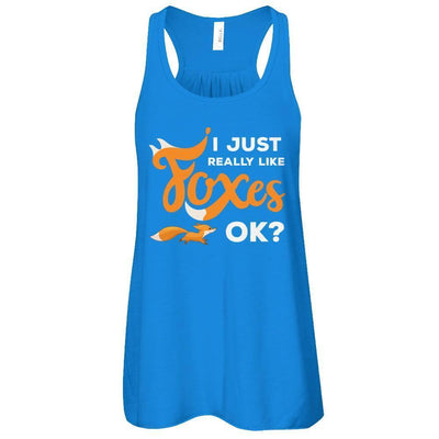 I Just Really Like Foxes Ok Fox-T-Shirt & Tank Top-Women's Flowy Racerback Tank-True Royal