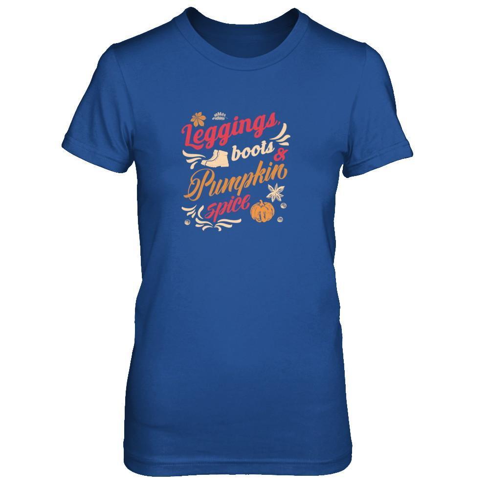 Leggings Boots Pumkin Spice-T-Shirt & Tank Top-Women's T-Shirt-Royal