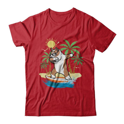 Summer Vacation Dabbing Pit bull Surfing Surfboard Gift-T-Shirt & Hoodie-Classic T-Shirt-Red