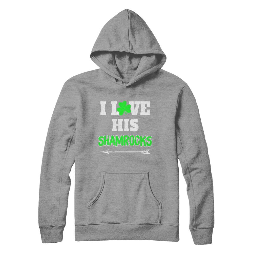 I Love His Shamrocks Funny Couple St Patricks Day-T-Shirt & Hoodie-Pullover Hoodie-Sport Grey