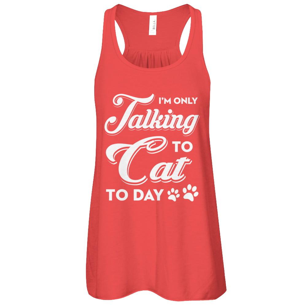 I'm Only Talking To My Dog Today-T-Shirt & Tank Top-Women's Flowy Racerback Tank-Red