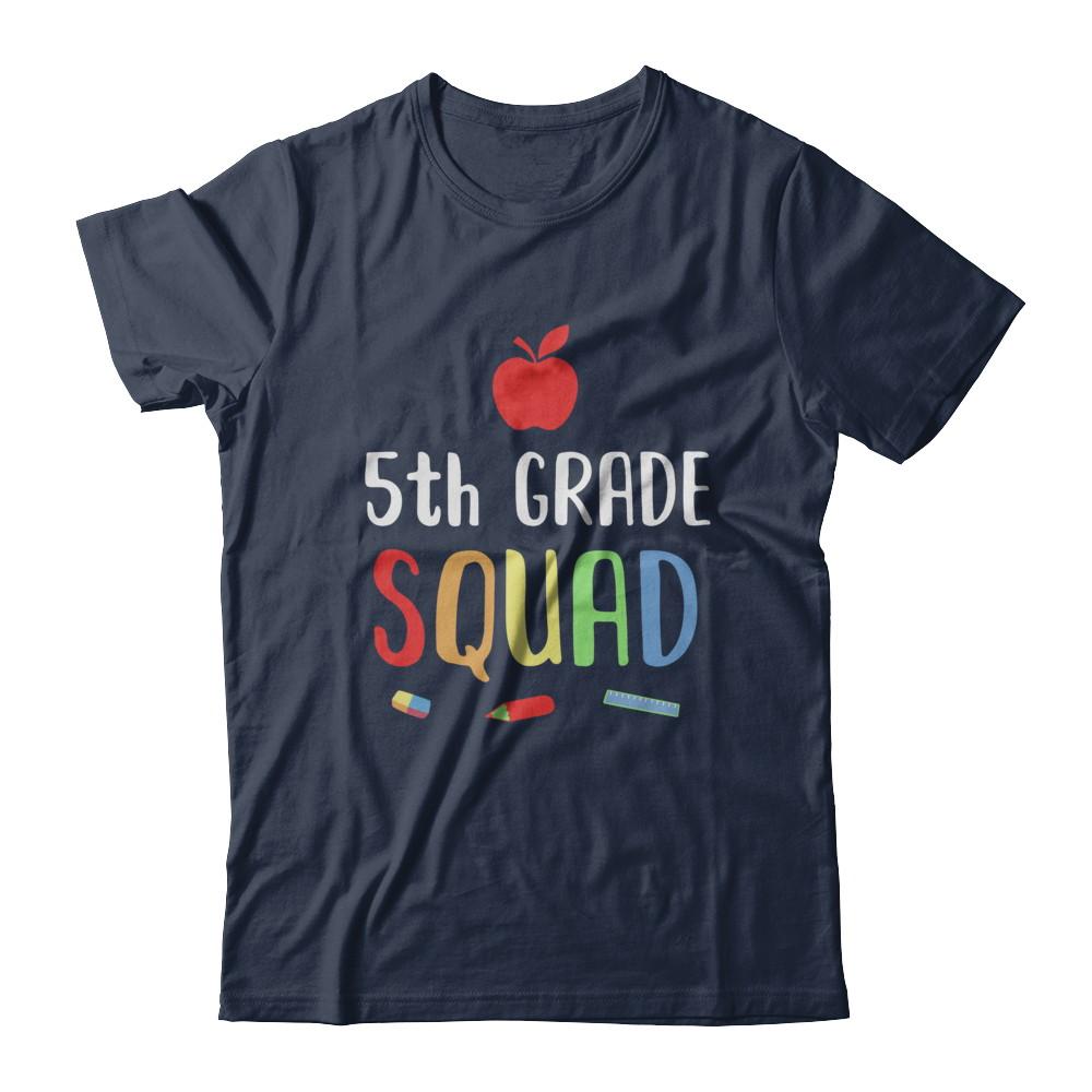 5th Grade Squad Back To School Teacher Fifth Grade-T-Shirt & Hoodie-Classic T-Shirt-Navy