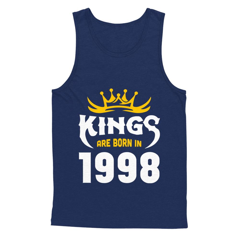 Kings Are Born In 1998 Birthday Gift-T-Shirt & Hoodie-Unisex Tank-Navy