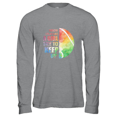 Yeah I Play Like A Girl Tennis Girl-T-Shirt & Hoodie-Long Sleeve T-Shirt-Sport Grey