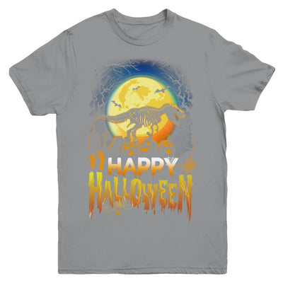 Saurus T Rex Dinosaur Halloween Youth-Youth Shirt-Youth T-Shirt-Sport Grey