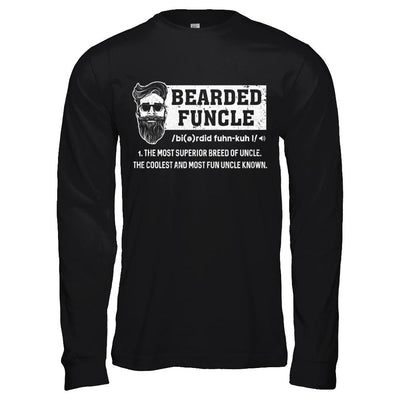 Bearded Funcle Funny Uncle Definition Beard-T-Shirt & Hoodie-Long Sleeve T-Shirt-Black