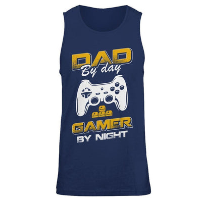 Dad By Day Gamer By Night-T-Shirt & Hoodie-Unisex Tank-Navy
