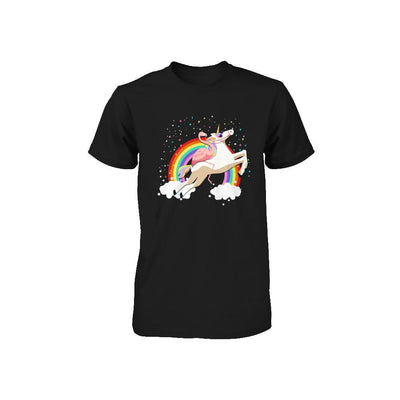 Flamingo Pink Bird Riding Unicorn Youth-Youth Shirt-Toddler T-Shirt-Black