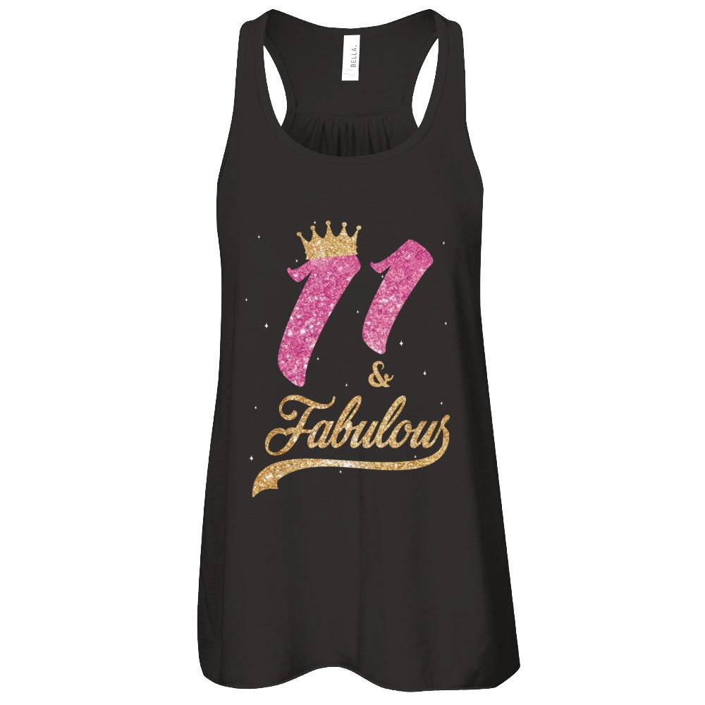 11Th And Fabulous Eleven Birthday-T-Shirt & Tank Top-Women's Flowy Racerback Tank-Black