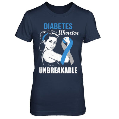 Diabetes Warrior Unbreakable Diabetes Awareness-T-Shirt & Hoodie-Women's T-Shirt-Navy