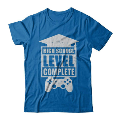 High School Level Complete Graduation Video Gamer-T-Shirt & Hoodie-Classic T-Shirt-Royal