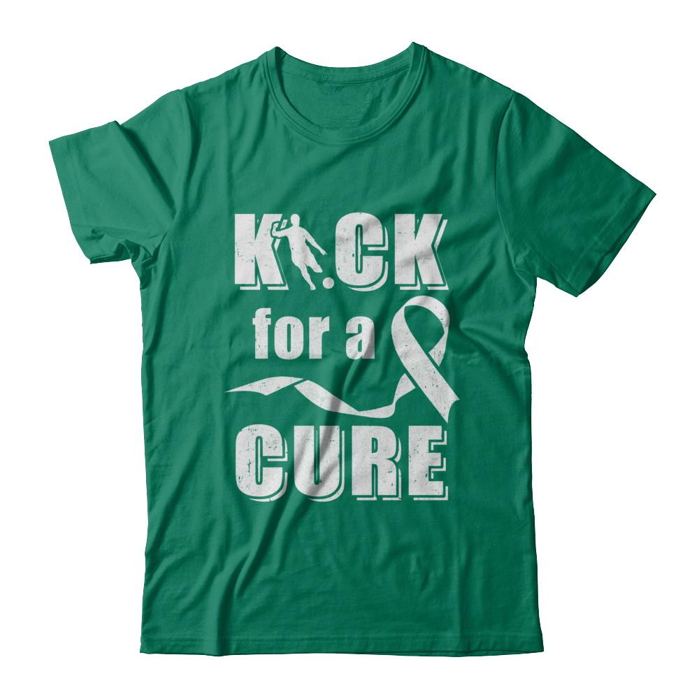 Kick For A Cure Soccer Clear Lung Cancer Awareness-T-Shirt & Hoodie-Classic T-Shirt-Kelly Green