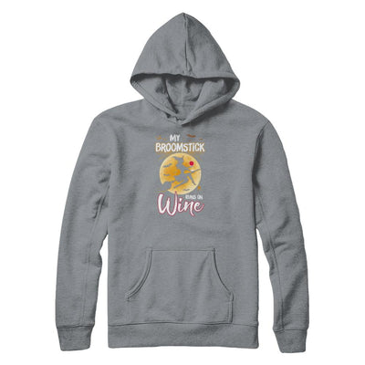 Funny Halloween My Broomstick Runs On Wine Witch-T-Shirt & Tank Top-Pullover Hoodie-Light Steel