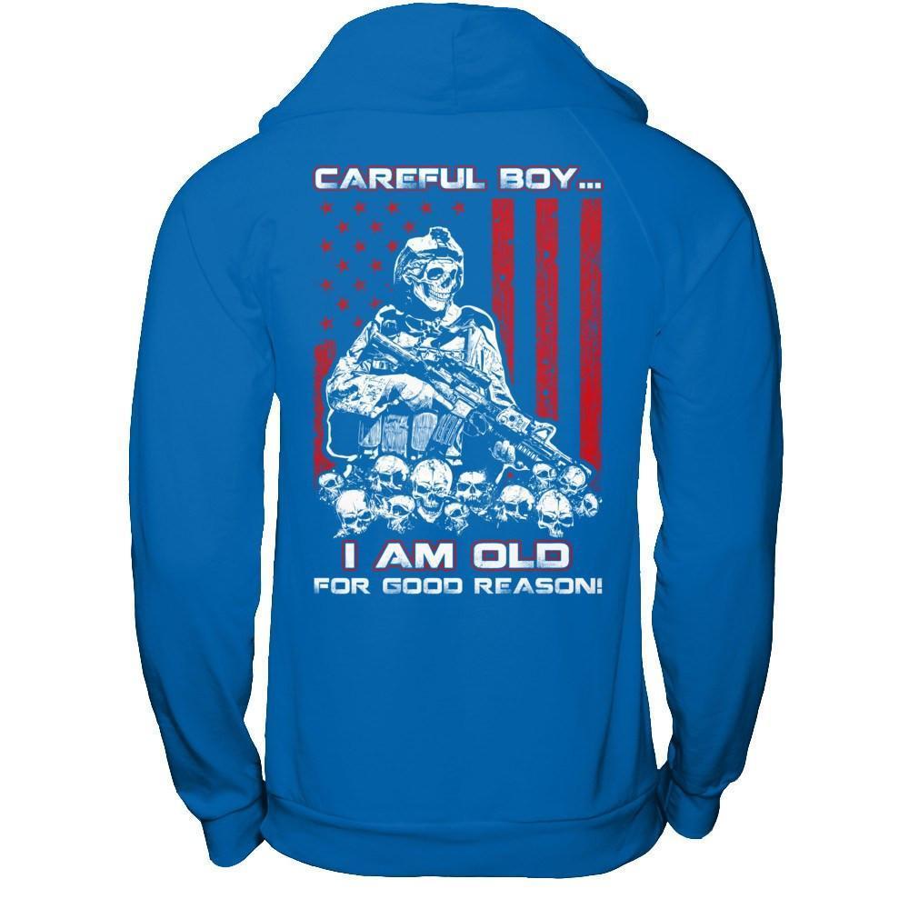 Careful Boy I'm Old For Good Reason-T-Shirt & Hoodie-Pullover Hoodie-Royal