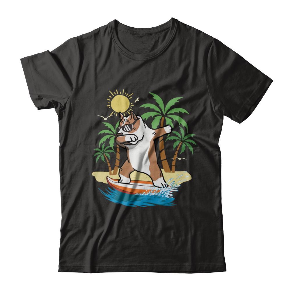 Summer Vacation Dabbing Pit bull Surfing Surfboard Gift