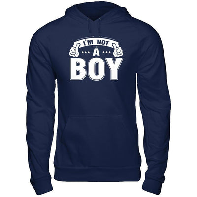 I'm Not A Boy-T-Shirt & Hoodie-Pullover Hoodie-Navy