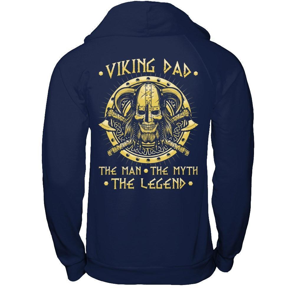 Viking Dad The Man The Myth The Legend-T-Shirt & Hoodie-Pullover Hoodie-Navy