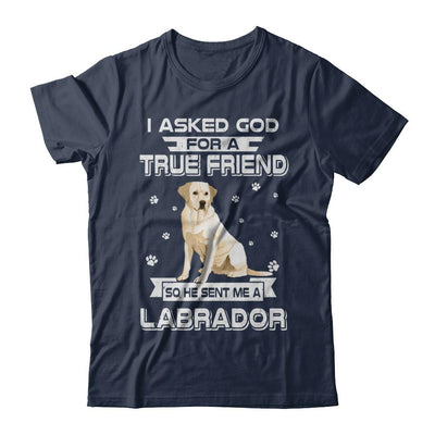 I Asked God For A True Friend So Sent Me Labrador Dog-T-Shirt & Hoodie-Classic T-Shirt-Navy