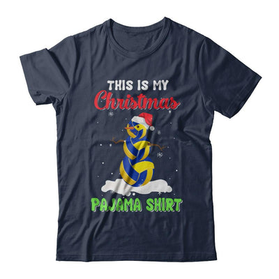 This Is My Christmas Pajama Xmas Snowman Volleyball-T-Shirt & Sweatshirt-Classic T-Shirt-Navy
