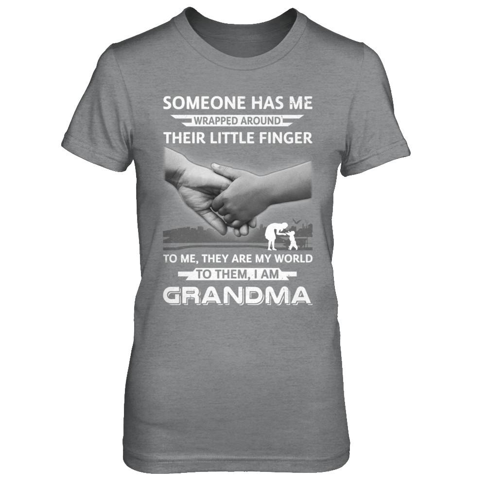 Someone Has Me Wrapped Around Their Little Finger Grandma-T-Shirt & Hoodie-Women's T-Shirt-Sport Grey