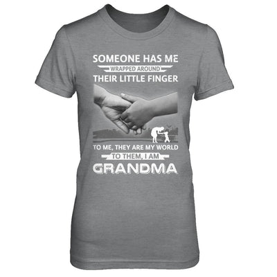 Someone Has Me Wrapped Around Their Little Finger Grandma-T-Shirt & Hoodie-Women's T-Shirt-Sport Grey