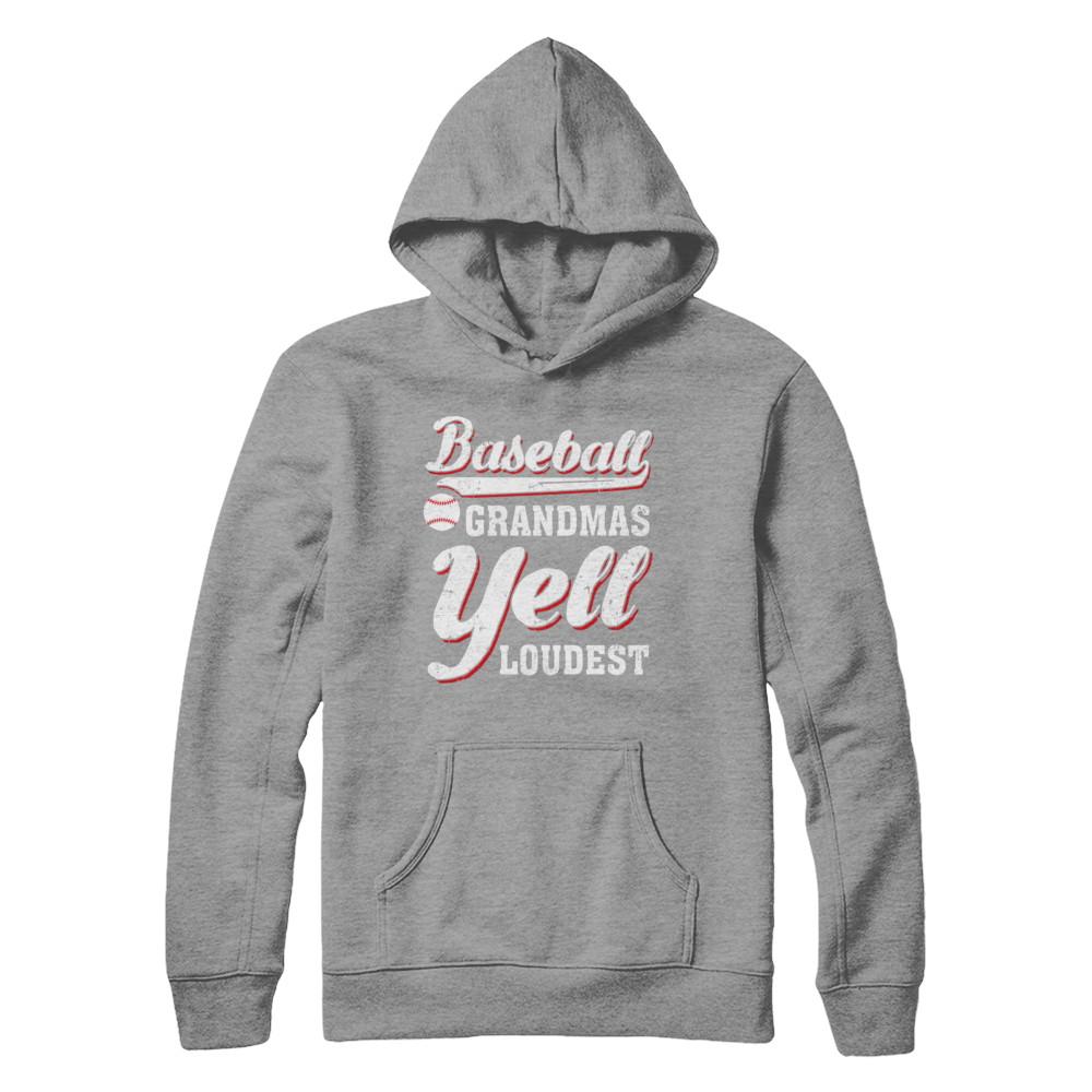 Baseball Grandmas Yell Loudest-T-Shirt & Hoodie-Pullover Hoodie-Sport Grey